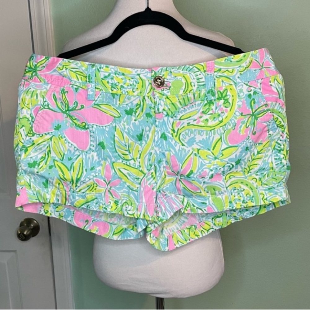 Lilly Pulitzer Pink and Green Floral Shorts